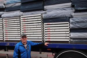 Ken Kirkwood, Workington Rotary loading beds to be transported to the Ukraine